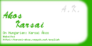 akos karsai business card