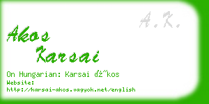 akos karsai business card